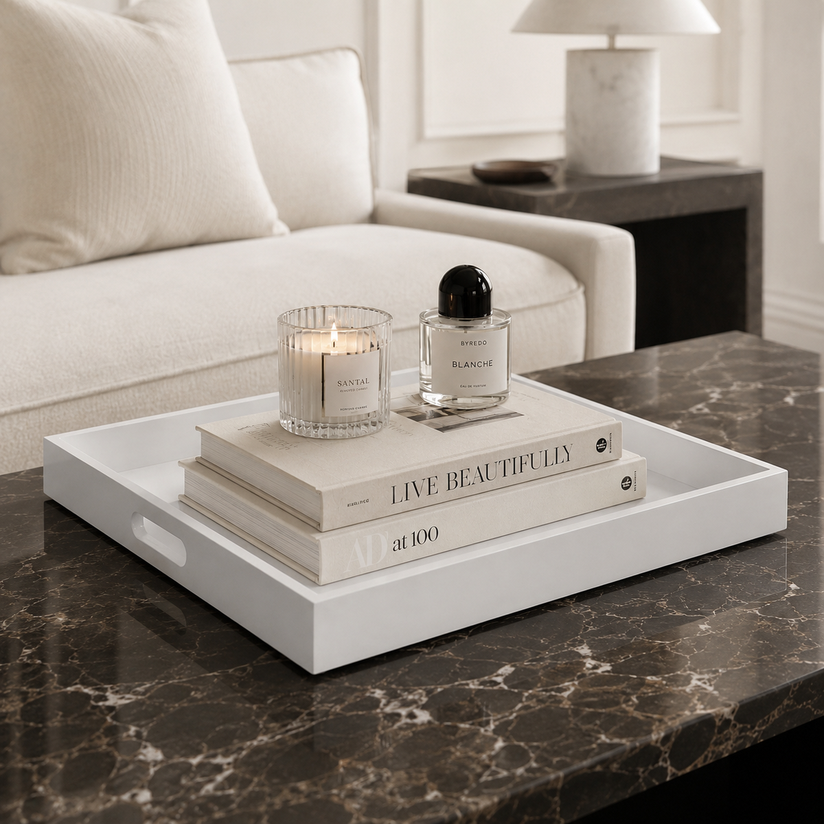 Ottoman Modern Square Serving Tray