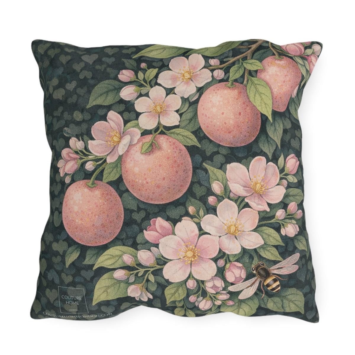 Couture Home London Plum Blossom Bee Outdoor Cushion