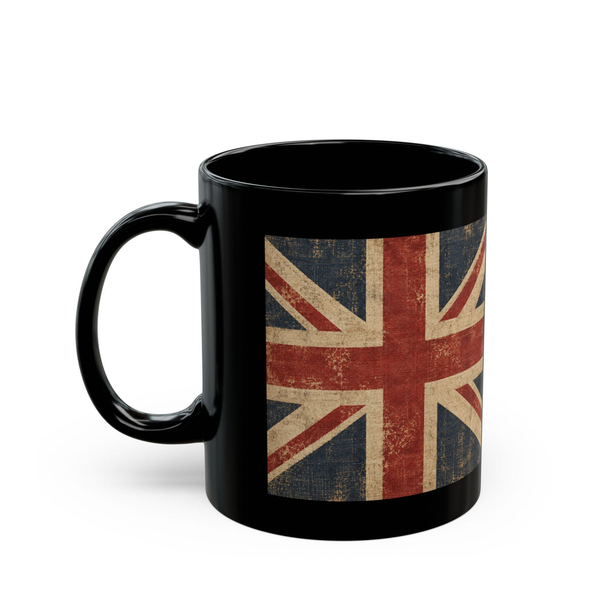 Union Jack Vintage Black Mug