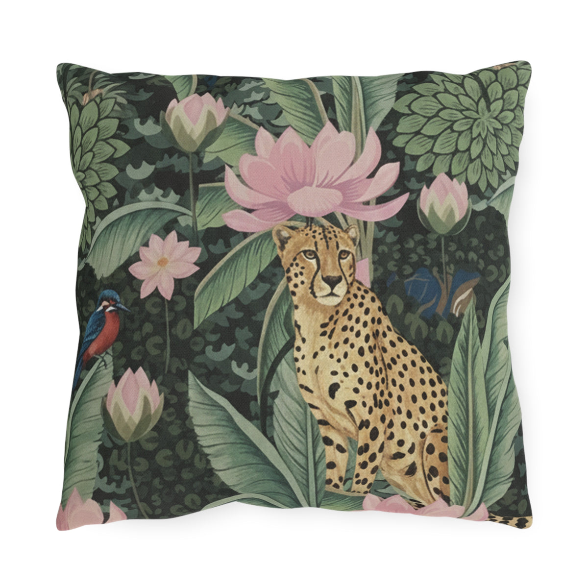 Cheetah & Lovebirds Cushion