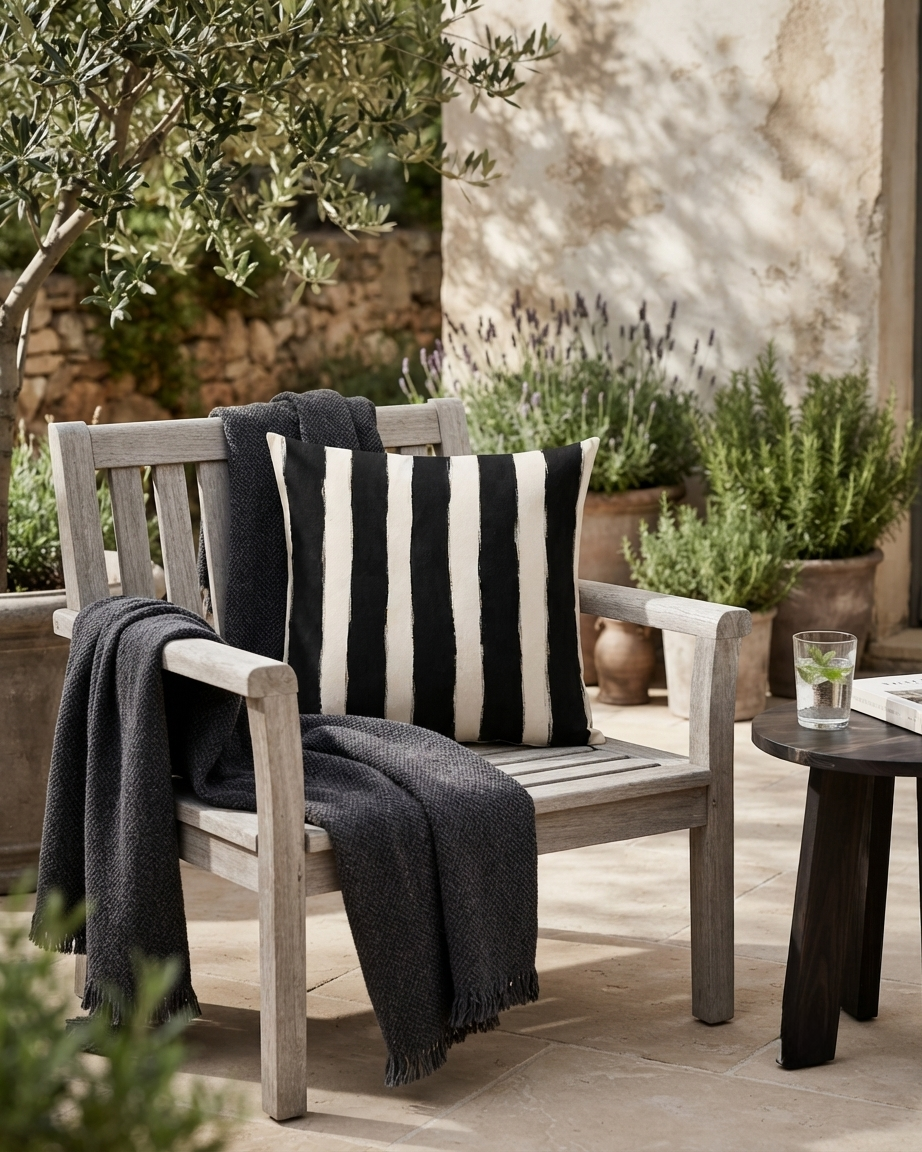 Black Stripe Cushion