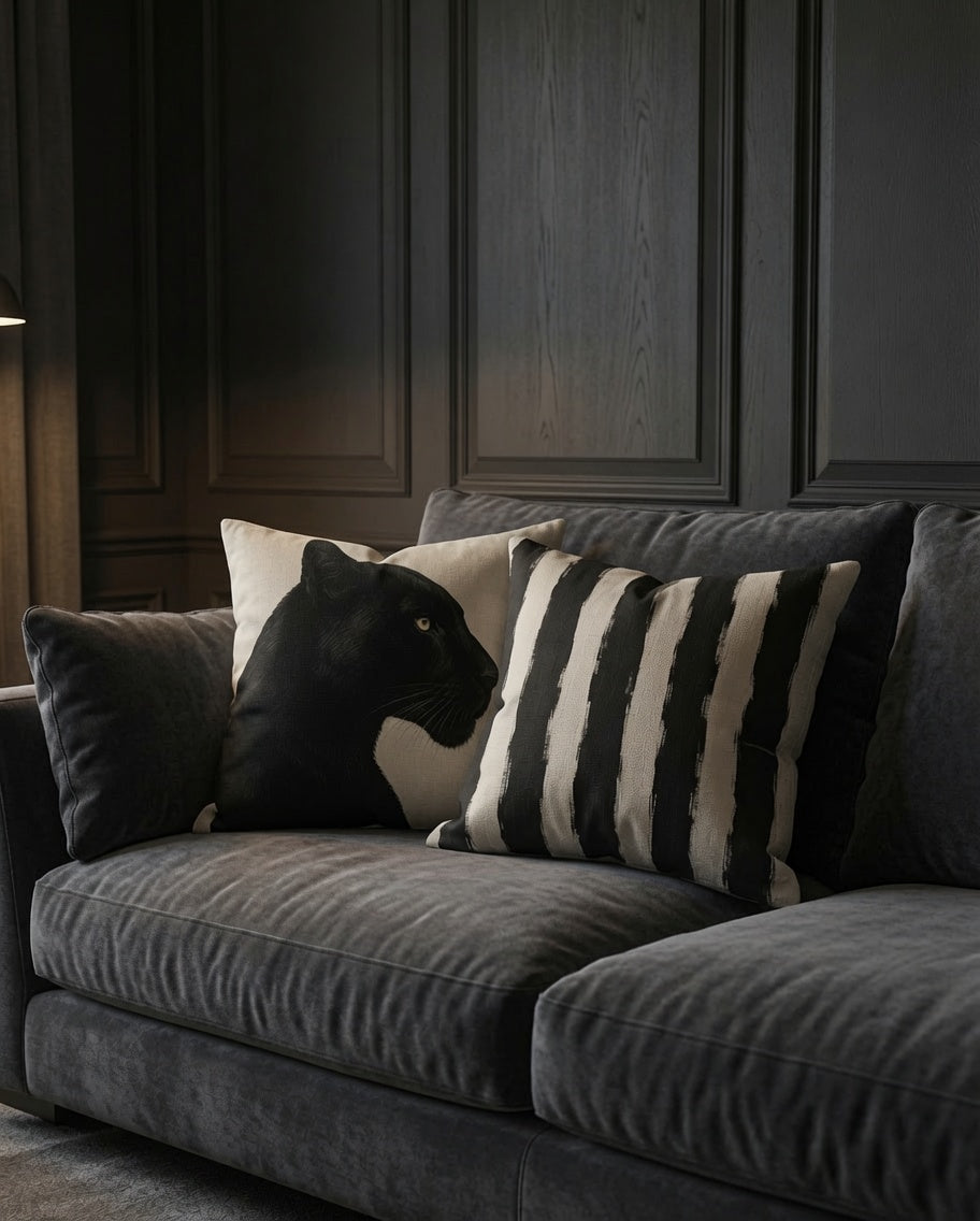 Black Stripe Cushion