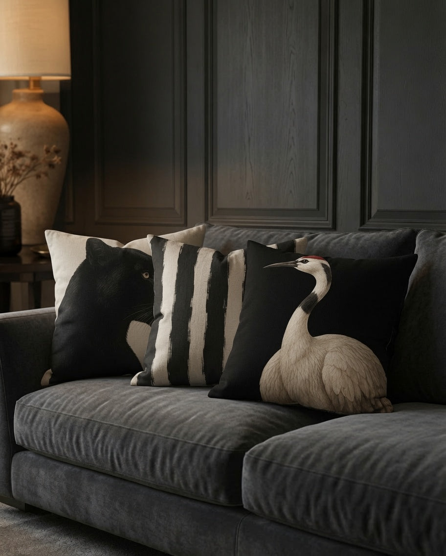 Black Stripe Cushion