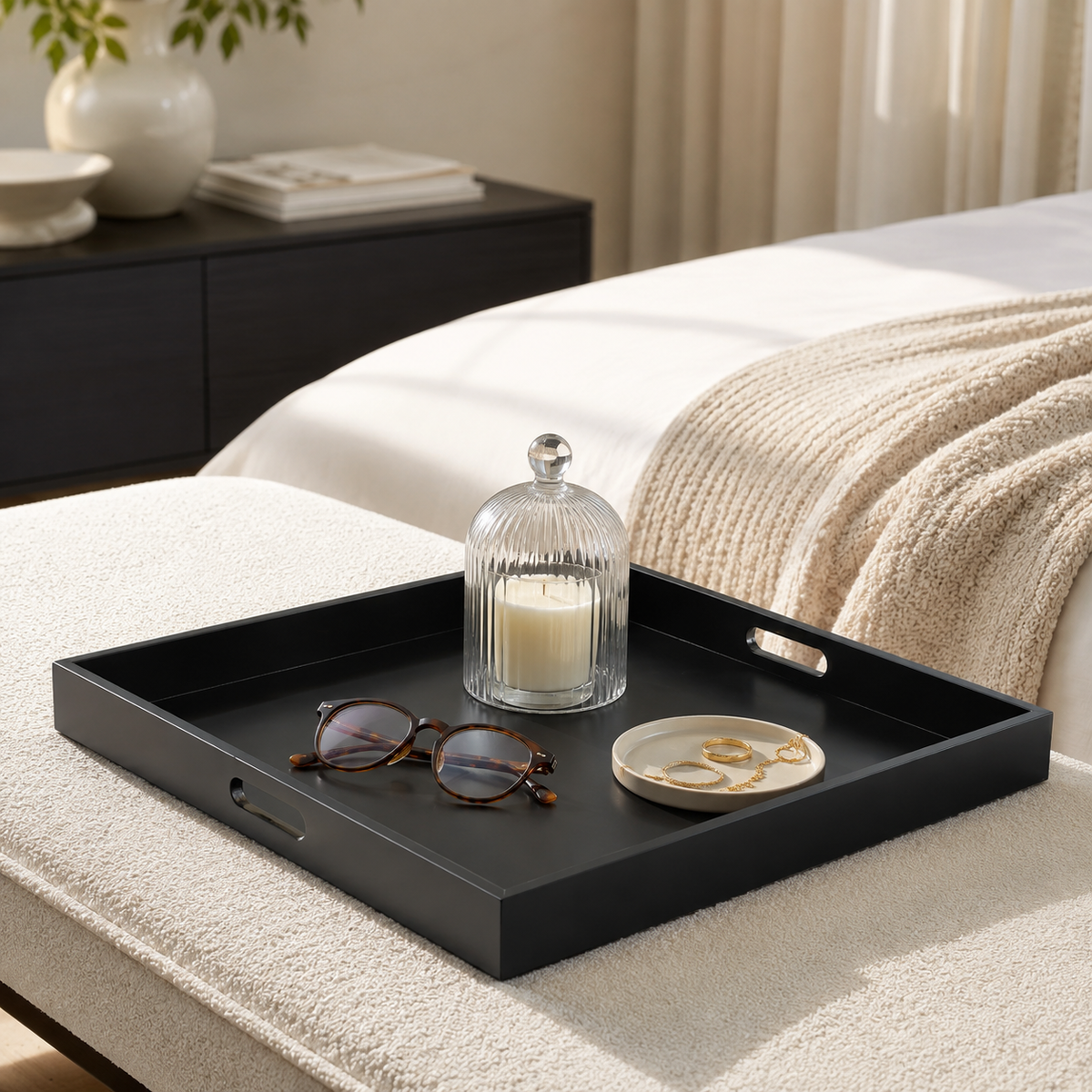 Ottoman Modern Square Serving Tray