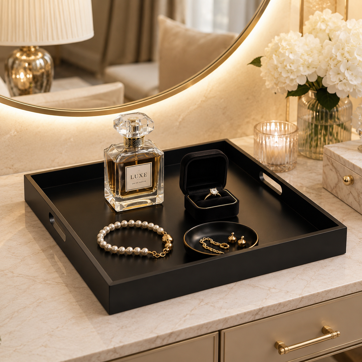 Ottoman Modern Square Serving Tray