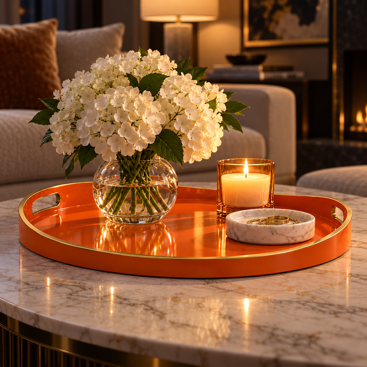 Dipped Front Round Tray