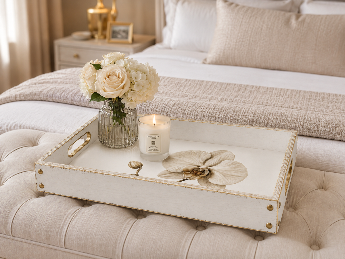 Orchid Luxury Wooden Serving Tray