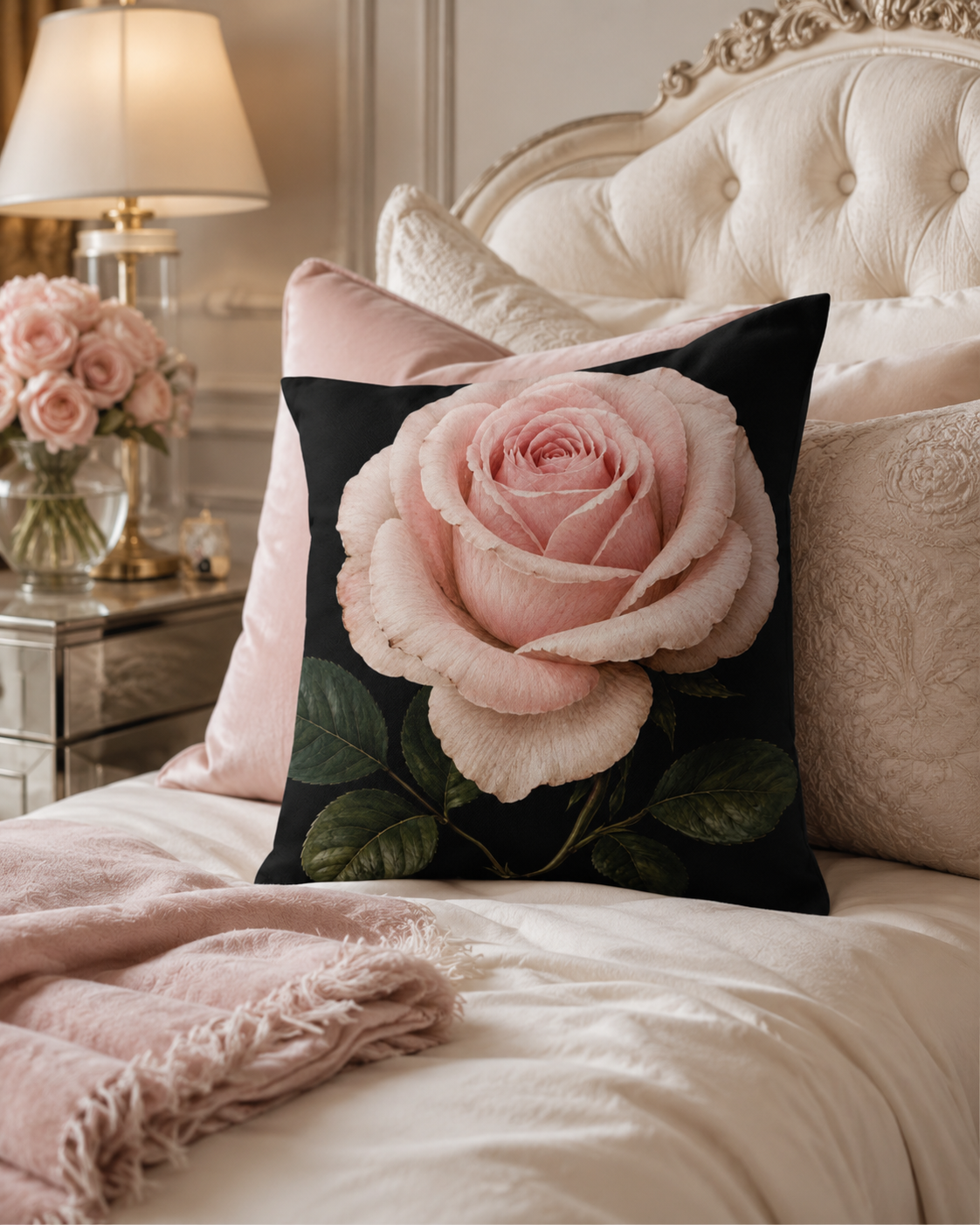 Pink Rose Indoor & Outdoor Cushion