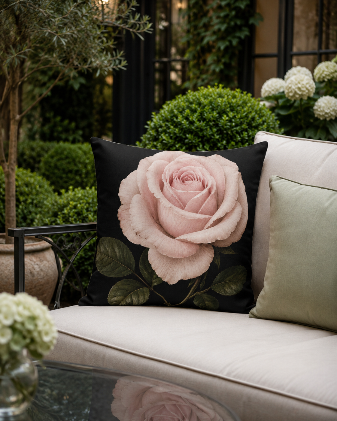 Pink Rose Indoor & Outdoor Cushion
